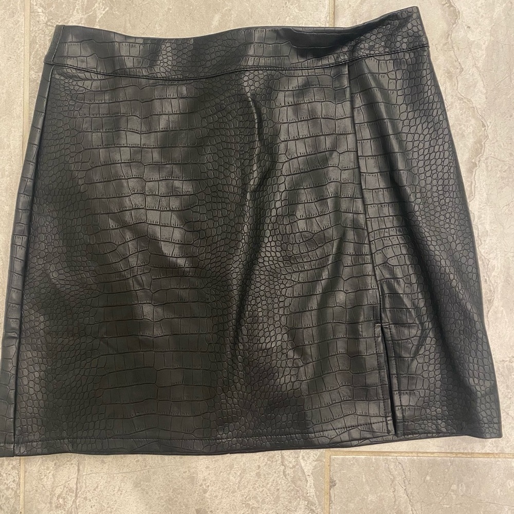 Black Leather Mini Skirt